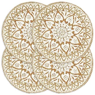 VidaXL Placemats 4 st rond 38 cm jute wit