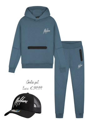 Malelions winter tracksuit jongens - teal blauw - Sport Counter + GRATIS PET!