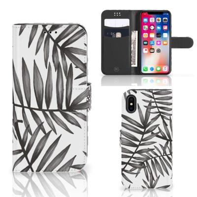 Apple iPhone X | Xs Hoesje Leaves Grey Apple iPhone X | Xs Hoesje Leaves Grey