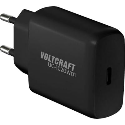 VOLTCRAFT UC-1C20W01 USB-oplader 20 W 1x USB-C USB PD, USB PD 3.0 Zwart Binnen GaN