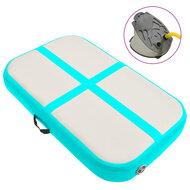 Gymnastiekmat met pomp opblaasbaar 60x100x20 cm PVC groen - thumbnail