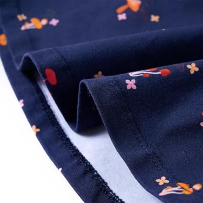 Kinderjurkje met paddenstoelenprint 92 marineblauw Kinderjurkje met paddenstoelenprint 92 marineblauw