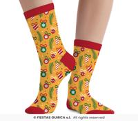 Sokken Kerstballen Oker Geel Volwassenen - thumbnail