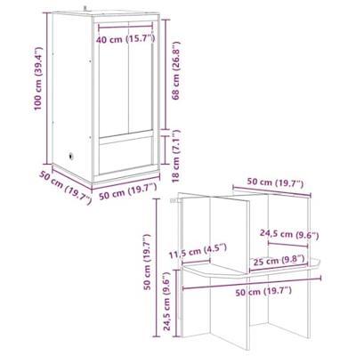 VidaXL Terrarium bruin 50 x 50 x 130 cm osb