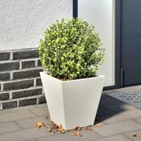 VidaXL Plantenbak 30x30x30 cm staal wit - thumbnail