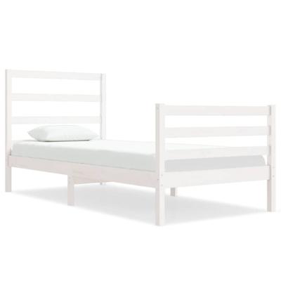 Bedframe massief grenenhout wit 90x190 cm
