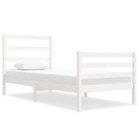Bedframe massief grenenhout wit 90x190 cm - thumbnail