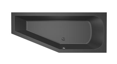 Hoekbad Xenz Lagoon Compact 170x75x45 cm Rechts Ebony