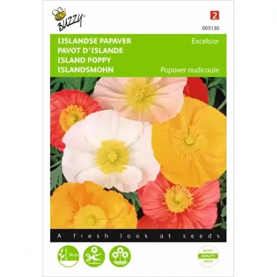 Zaden Papaver IJslandse Excelsior gemengd Buzzy - Buzzy
