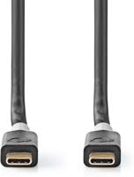 Nedis CCBW64020AT20 Usb-kabel Usb 3.2 Gen 2x2 Usb Type-c™ Male Usb Type-c™ Male 20 Gbps 100 W Verguld 2.00 M Rond Pvc Zilver Window Box - thumbnail