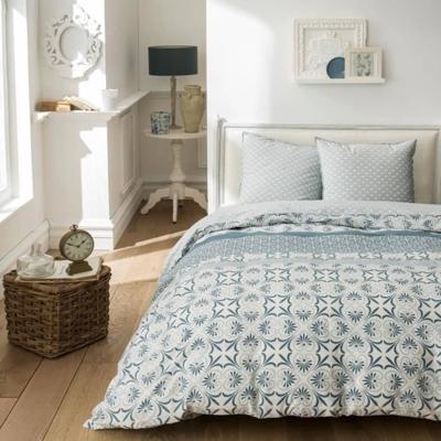 Today Sunshine Dekbedovertrek # 2.52 - 100% Katoen - 220 X 240 Cm - Blauw En Wit