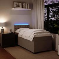 Boxspring met matras fluweel lichtgrijs 80x200 cm - thumbnail