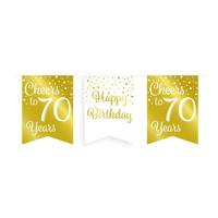Verjaardagsslinger Vaandel 70 Jaar Goud/Wit (6m) - thumbnail