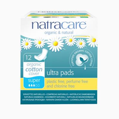 Natracare Ultra Pads Super Maandverband 12st Natracare Ultra Pads Super Maandverband 12st