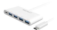 Macally UC3HUB4C 3.1 USB-C naar 4-poorts USB-A hub met 1 USB-C laadpoort - thumbnail