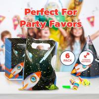 Globos Feestzakjes raket ruimte, 6st. - thumbnail