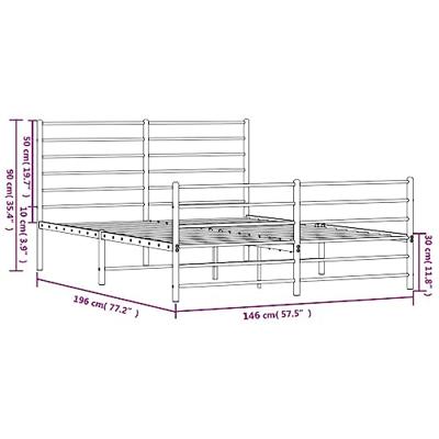 Bedframe met hoofd- en voeteneinde metaal zwart 140x190 cm Bedframe met hoofd- en voeteneinde metaal zwart 140x190 cm