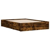 Bedframe met lades bewerkt hout gerookt eikenkleurig 135x190 cm - thumbnail