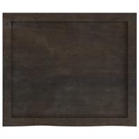 Tafelblad 60x50x(2-6)cm behandeld massief eikenhout donkerbruin - thumbnail