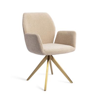 Jesper Home Eetkamerstoel 'Misaki' Turn Gold, kleur Funky Fudge