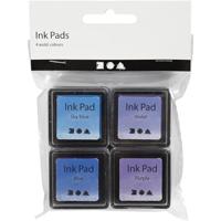 Creativ Company Stempelinkt blauw tinten/paars, 4st. - thumbnail