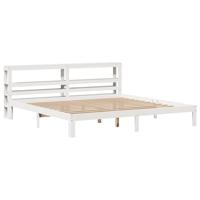 Bedframe met hoofdeinde zonder matras 180x200 cm wit - thumbnail