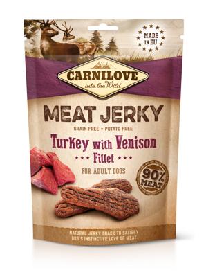 CARNILOVE Meat Jerky Turkey with Venison - hondensnack - 100 g