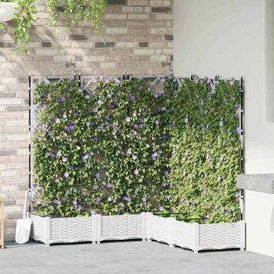 Tuin Bloempot 5 pcs Wit 120 x 120 x 125,5 cm Staal