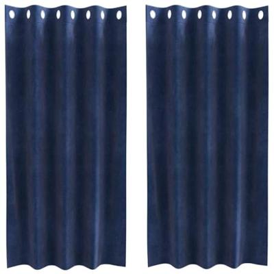 VidaXL Verduisterende gordijnen 2 pcs donkerblauw 140 x 175 cm fluweel VidaXL Verduisterende gordijnen 2 pcs donkerblauw 140 x 175 cm fluweel