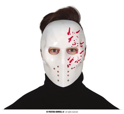 Wit Bloederig Hockey Masker