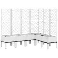 Plantenbak met latwerk 160x120x142 cm polypropeen wit - thumbnail