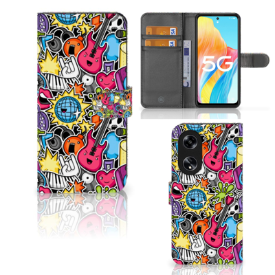 OPPO Reno8 T 5G | Wallet Case | met Pasjes | Punk Rock OPPO Reno8 T 5G | Wallet Case | met Pasjes | Punk Rock