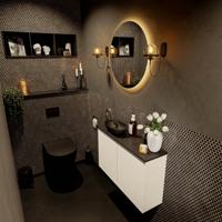 MONDIAZ FOWY toiletmeubel 80cm kleur talc. Waskom positie links kleur urban | urban. Met 1 kraangat - thumbnail