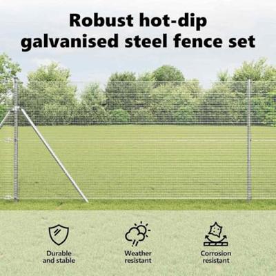 VidaXL Afrasteringspaal zilver 25 x 1 m (16 x 16 mm gaas) staal