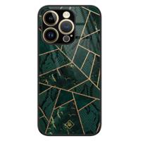 iPhone 14 Pro Max glazen hardcase - Abstract groen - thumbnail