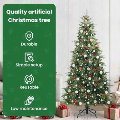 VidaXL Kunstmatige inklapbare kerstboom groen 210 cm pe en pvc