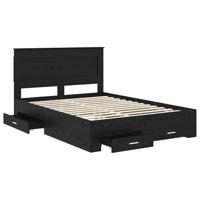 Bedframe met lade met hoofdeinde met opslag Bewerkt hout - thumbnail