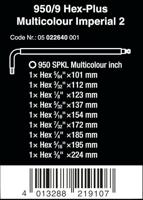 Wera 950/9 Hex-Plus Multicolour Imperial 2 Stiftsleutelset, inch, 9-delig schroevendraaier - thumbnail
