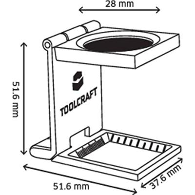 TOOLCRAFT 1505090 Dradenteller Vergrotingsfactor: 6 x Lensgrootte: (Ø) 28 mm