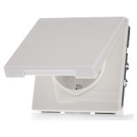 Jung LS1520KL Wandcontactdoos met randaarde en klapdeksel Inzetstuk LS plus, LS design, LS 990 Wit 1 stuk(s)