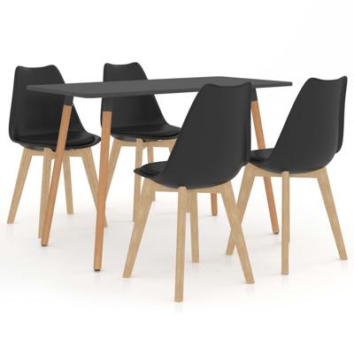 vidaXL 5-delige Eethoek zwart vidaXL 5-delige Eethoek zwart