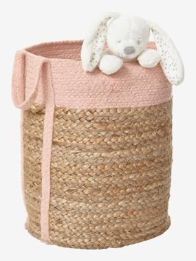 Tenen mand vlechtwerk/roze