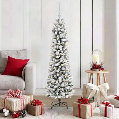 Kunstkerstboom met 150 LED Wit 150 cm PVC en Metaal en Plastic