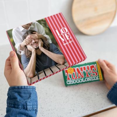 Giftbox met reep Tony's Chocolonely bedrukken - Hazelnoot