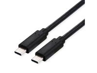 ROLINE USB4 Gen3x2 Kabel, C-C, M/M, 8K UHD-2, 40Gbit/s, 240W, zwart, 1 m - thumbnail