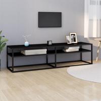 Tv-meubel 160x40x40,5 gehard glas zwart - thumbnail