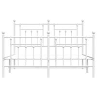 Bedframe met hoofd- en voeteneinde metaal wit 140x200 cm - thumbnail