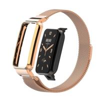 Milanese loop bandje met case - Champagne goud - Xiaomi Smart Band 7 Pro - thumbnail