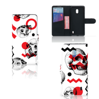Telefoonhoesje met Naam Nokia 2.2 Skull Red - thumbnail