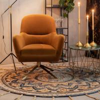 Dutchbone Fauteuil 'Robusto', kleur Goud - thumbnail